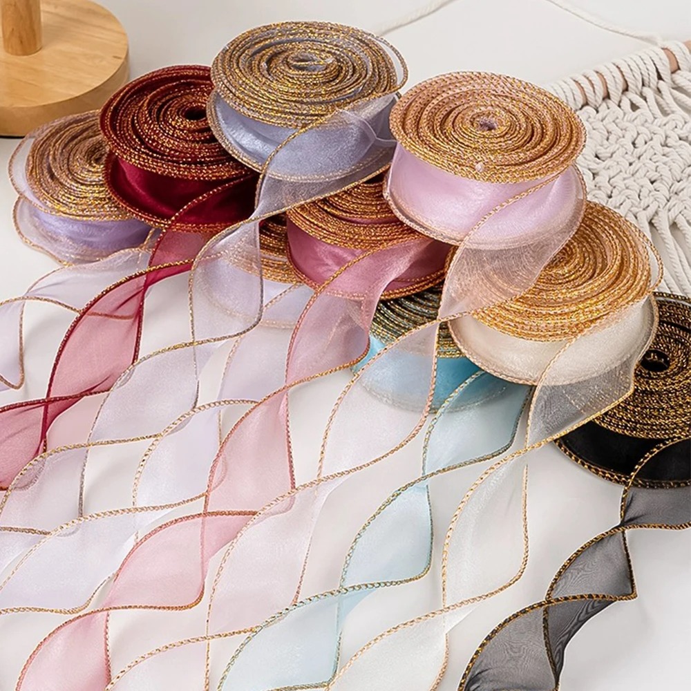 Fita de Organza com Borda Dour - Ribbon Organza Roll avaliação e preço